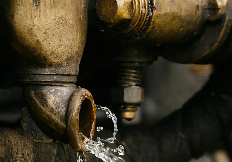 Water leaking from a pipe